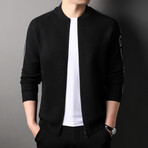 Jett Zippered Sweater Jacket // Black (M)