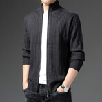 Bennett Zippered Sweater Jacket // Gray (3XL)