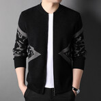 Kai Zippered Sweater Jacket // Black (XL)