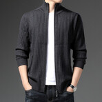 Bennett Zippered Sweater Jacket // Gray (3XL)