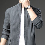 Carter Zippered Sweater Jacket // Light Gray (XL)