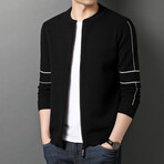 Jeremy Zippered Sweater Jacket // Black (S)