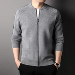 Jose Zippered Sweater Jacket // Gray (M)