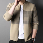 Griffin Zippered Sweater Jacket // Cream (XL)