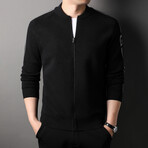 Jett Zippered Sweater Jacket // Black (M)