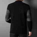 Gabriel Zippered Sweater Jacket // Black (XL)