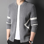 Israel Zippered Sweater Jacket // Gray (S)