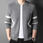 Israel Zippered Sweater Jacket // Gray (S)
