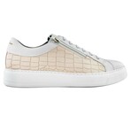 26'S Laceless Low Top // White Natural Croco (US: 9.5)