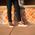 36's Croc Leather Laceless Low Top Sneaker // Cognac (US: 7)