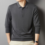 Long Sleeve Polo Shirt // Dark Gray (XS)