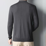 Long Sleeve Polo Shirt // Dark Gray (XS)