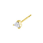 Trio 18K Yellow Gold Diamond Stone Stud Single Earring I // New