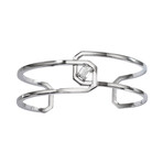 Angles 18K White Gold Diamond Double Wrist Cuff Bracelet // 7" // New