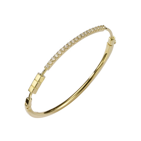 Totem 18K Yellow Gold Diamond Wrist Cuff // 6" // New