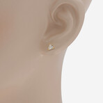 Trio 18K Yellow Gold Diamond Stone Stud Single Earring I // New