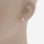 Trio 18K Yellow Gold Diamond Stone Stud Single Earring II // New