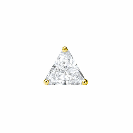 Trio 18K Yellow Gold Diamond Stone Stud Single Earring II // New