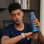The WaterH Smart Bottle // Magnetite Blue