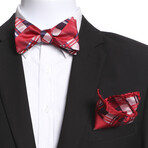 Bow Tie And Hanky Set // Red Plaid