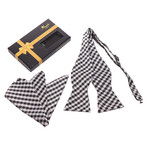 Bow Tie And Hanky Set // Black White Checks