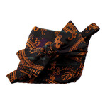 Bow Tie And Hanky Set // Orange + Black