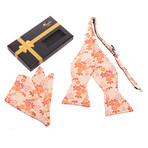 Bow Tie And Hanky Set // Orange Cream Paisley