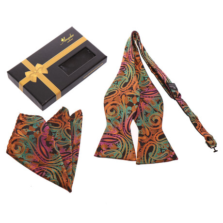 Bow Tie And Hanky Set // Rainbow Paisley