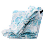 Bow Tie And Hanky Set // White + Blue Paisely