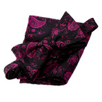 Bow Tie And Hanky Set // Pink + Black