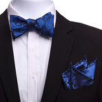Bow Tie And Hanky Set // Blue + Black