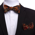 Bow Tie And Hanky Set // Orange + Brown