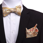 Bow Tie And Hanky Set // Cream + Beige + Orange