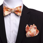 Bow Tie And Hanky Set // Orange Cream Paisley