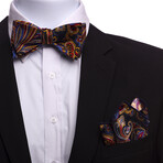 Bow Tie And Hanky Set // Multi Color Paisley