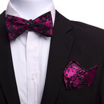 Bow Tie And Hanky Set // Pink + Black