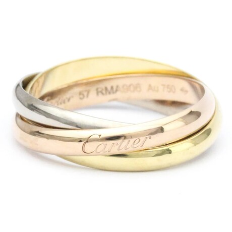 Cartier // 18k Rose Gold + 18k White Gold + 18k Yellow Gold Trinity Ring II // Ring Size: 8 // Store Display