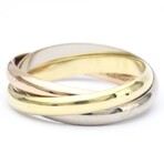 Cartier // 18k Rose Gold + 18k White Gold + 18k Yellow Gold Trinity Ring II // Ring Size: 8 // Store Display