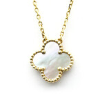 Van Cleef & Arpels // 18k Yallow Gold Vintage Alhambra Shell Necklace // 16.73"-18.5" // Store Display