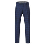 3-Piece Performance Stretch Slim Fit Check Suit // Blue (R-36-R)
