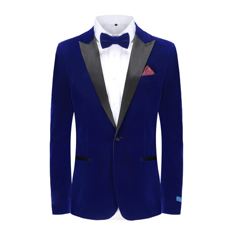 2-Piece Velvet Birdseye Lapel Slim-Fit Tuxedo With Performance Stretch ...