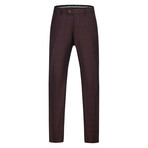 3-Piece Performance Stretch Slim Fit Check Suit // Burgundy (R-36-R)