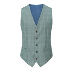 3-Piece Performance Stretch Slim Fit Check Suit // Green (R-36-R)