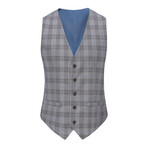 3-Piece Performance Stretch Slim Fit Check Suit // Gray (R-36-R)