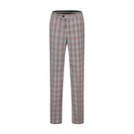 2-Piece Performance Stretch Double Breasted Blue Check Suit // Red (R-36-R)