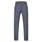 2-Piece Performance Stretch Double Breasted Blue Check Suit // Charcoal (R-36-R)