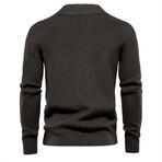 Zip Up Mock Neck Sweater // Dark Gray (XL)