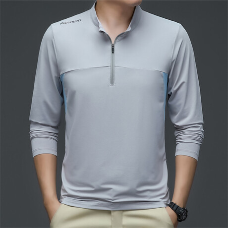 Logo Shoulder 1/4 Zip // Light Gray (XS)