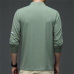 Perforated 1/4 Zip // Dark Sage Green (XS)