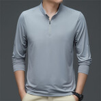 Perforated 1/4 Zip // Light Gray (XS)